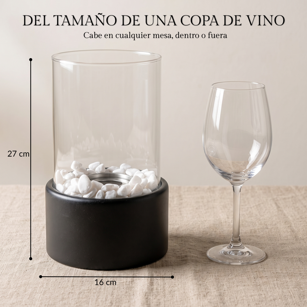 L'INCANTO — Chimenea de bioetanol de sobremesa, para dentro y fuera de casa